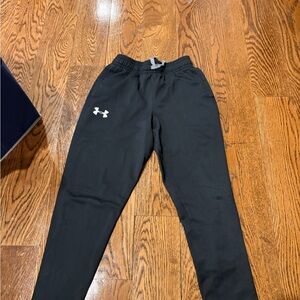 Under Armour Kids Black Jogger Sweatpants with White Logo